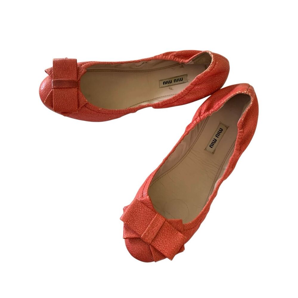 Miu Miu Ballet Bow Flats women's size 39.5 9.5
